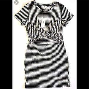 Striped Knot Front Dress